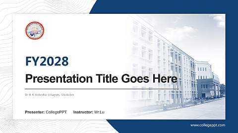 Dr. B. R. Ambedkar University, Srikakulam Academic Presentation/Research Findings Report PPT Template