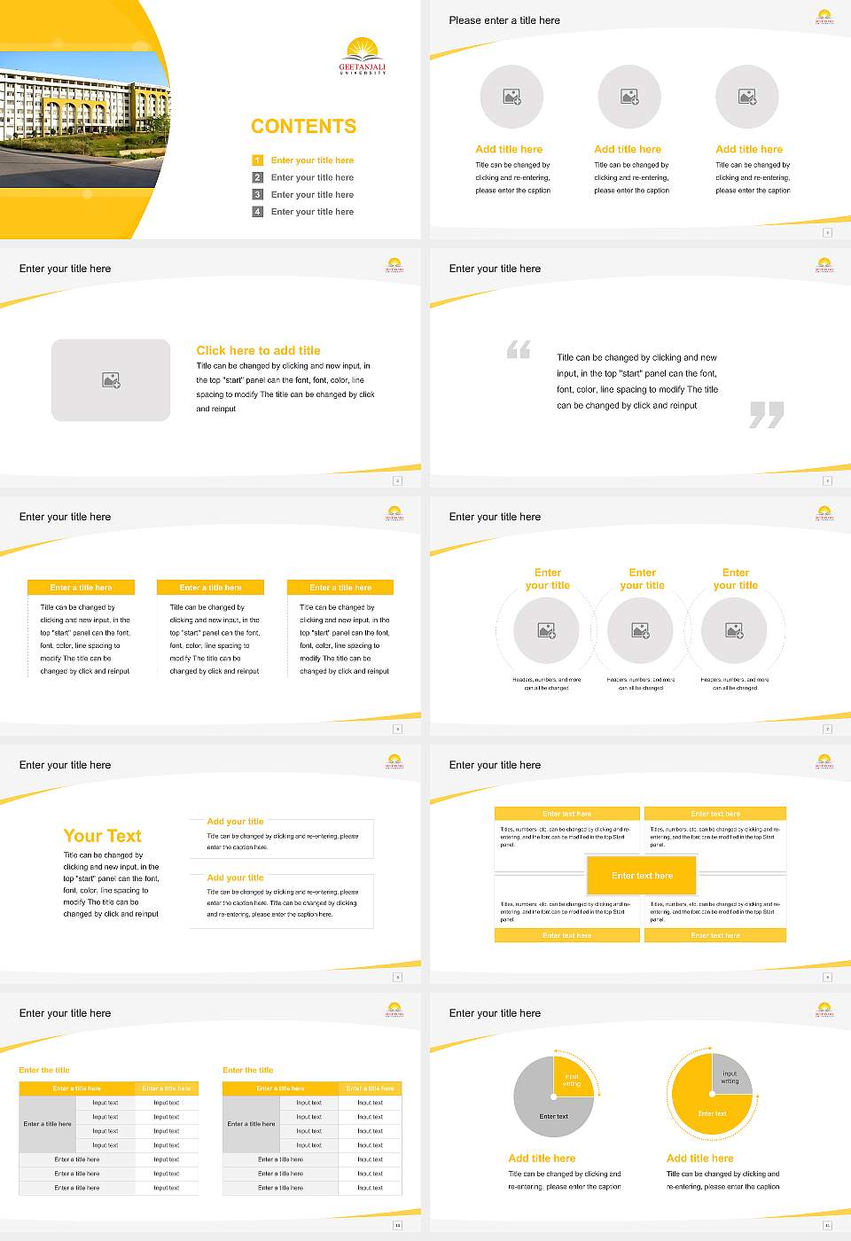 Geetanjali University Course/Courseware Creation PPT Template16:9 ratio PPT effect preview image2