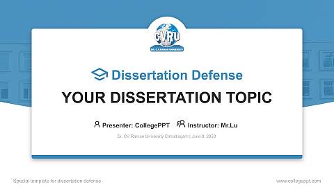 Dr. CV Raman University Chhattisgarh Graduation Thesis Defense PPT Template