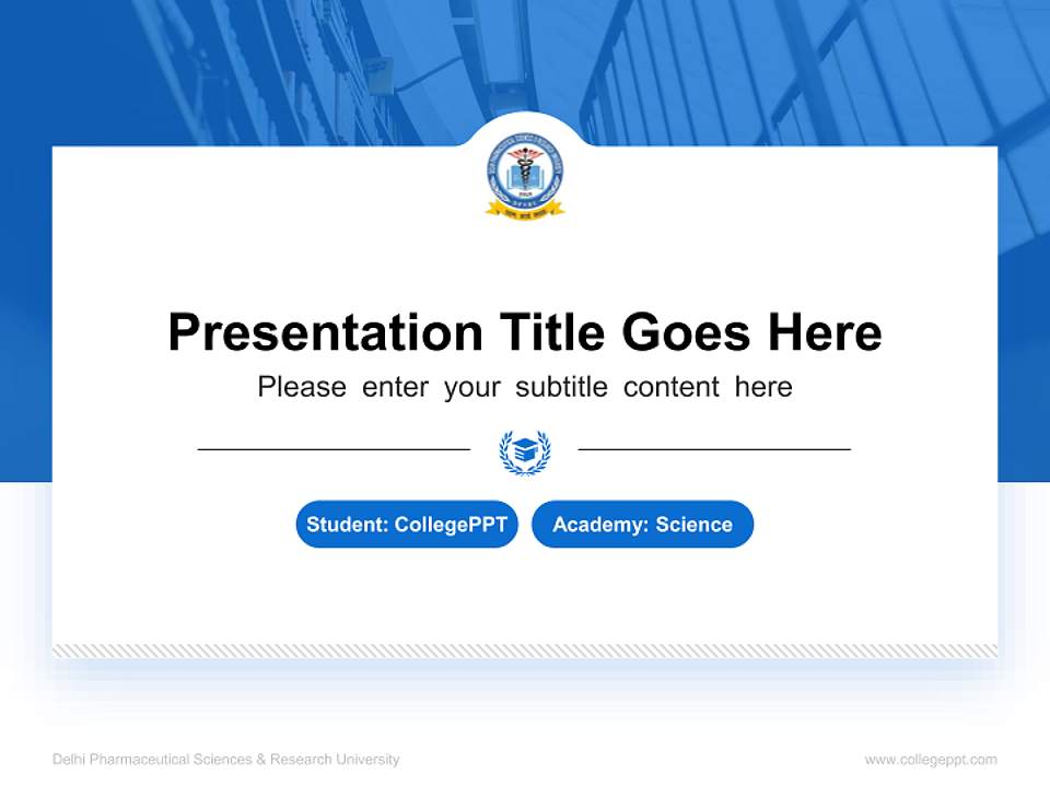 Delhi Pharmaceutical Sciences & Research University National Scholarship Defense PPT Template4:3 ratio PPT effect preview image4