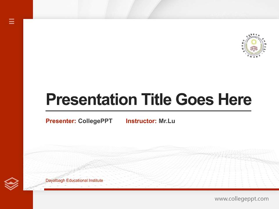 Dayalbagh Educational Institute Thesis Proposal/Graduation Defense PPT Template4:3 ratio PPT effect preview image5
