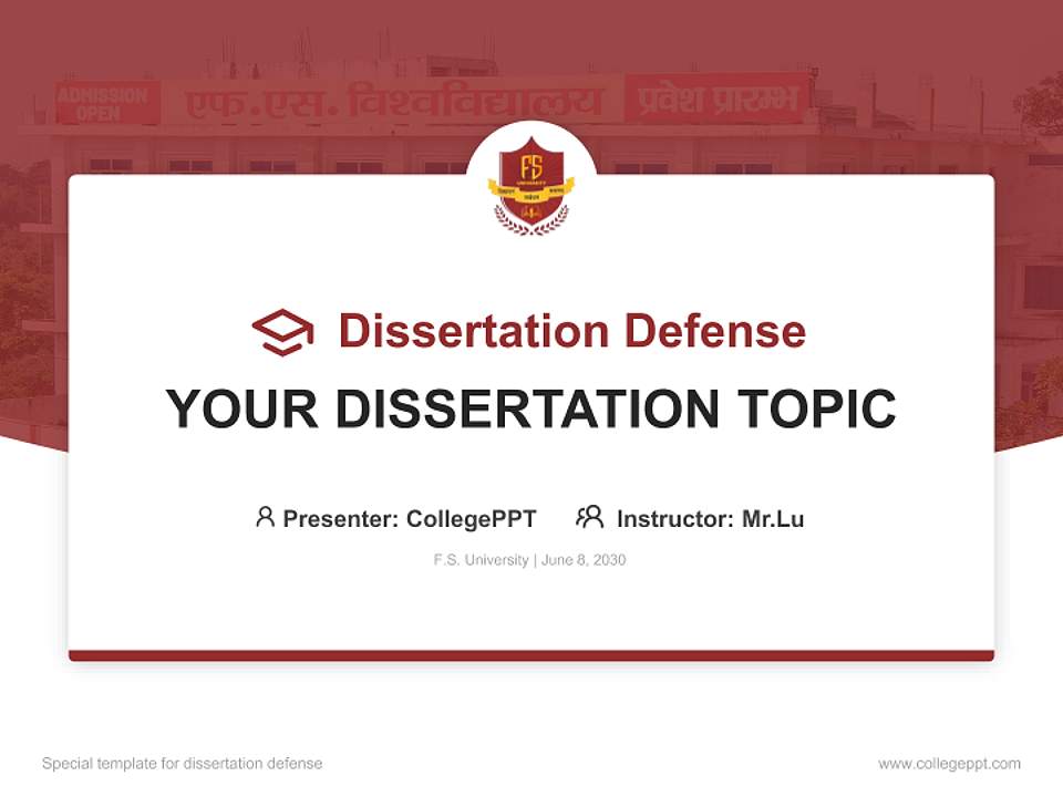 F.S. University Graduation Thesis Defense PPT Template4:3 ratio PPT effect preview image7