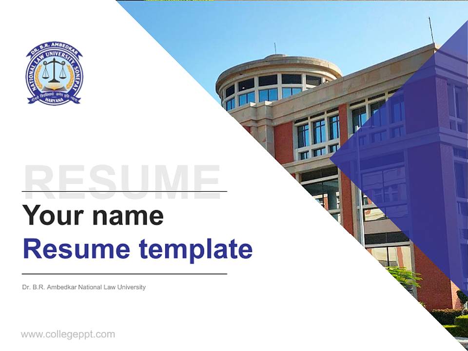Dr. B.R. Ambedkar National Law University Resume PPT Template4:3 ratio PPT effect preview image5
