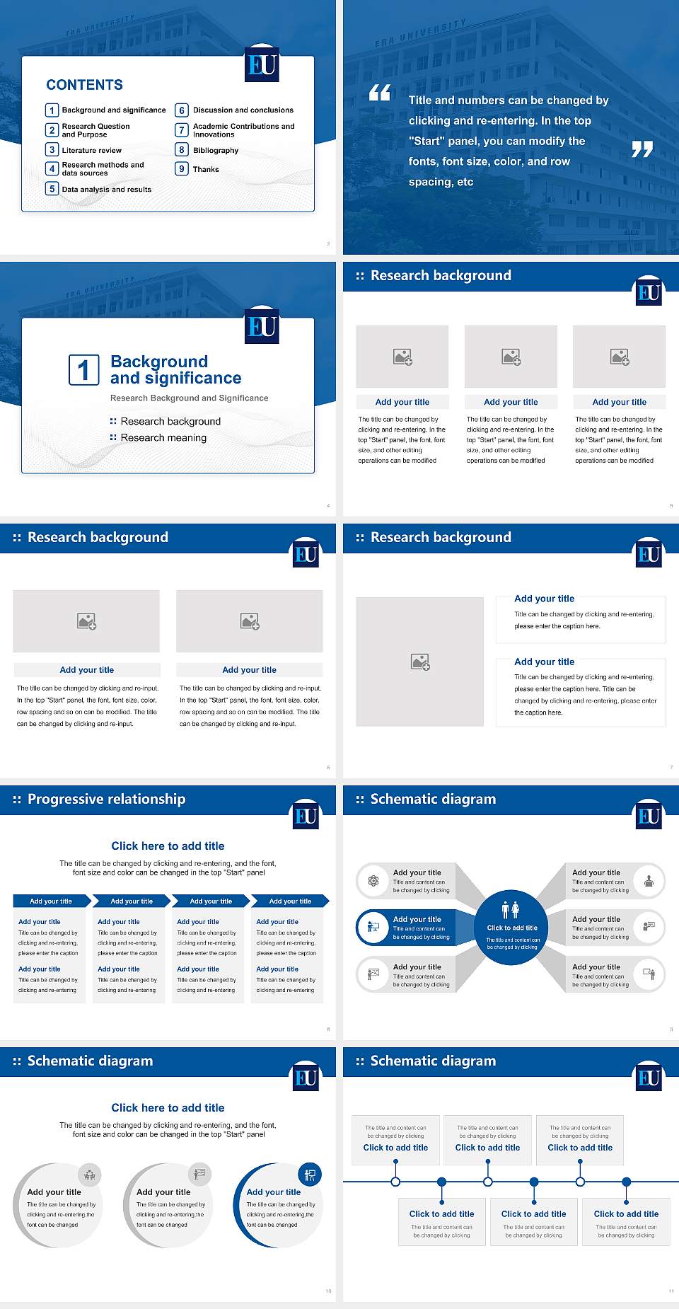 Era University Graduation Thesis Defense PPT Template4:3 ratio PPT effect preview image2