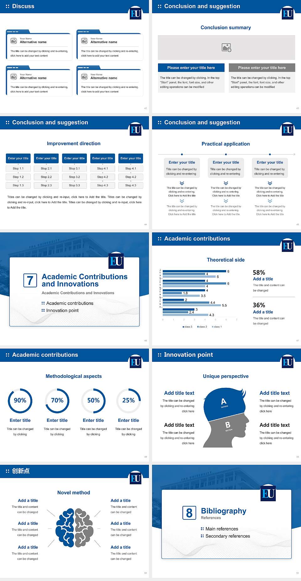 Era University Graduation Thesis Defense PPT Template4:3 ratio PPT effect preview image6