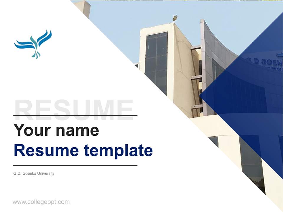 G.D. Goenka University Resume PPT Template4:3 ratio PPT effect preview image5