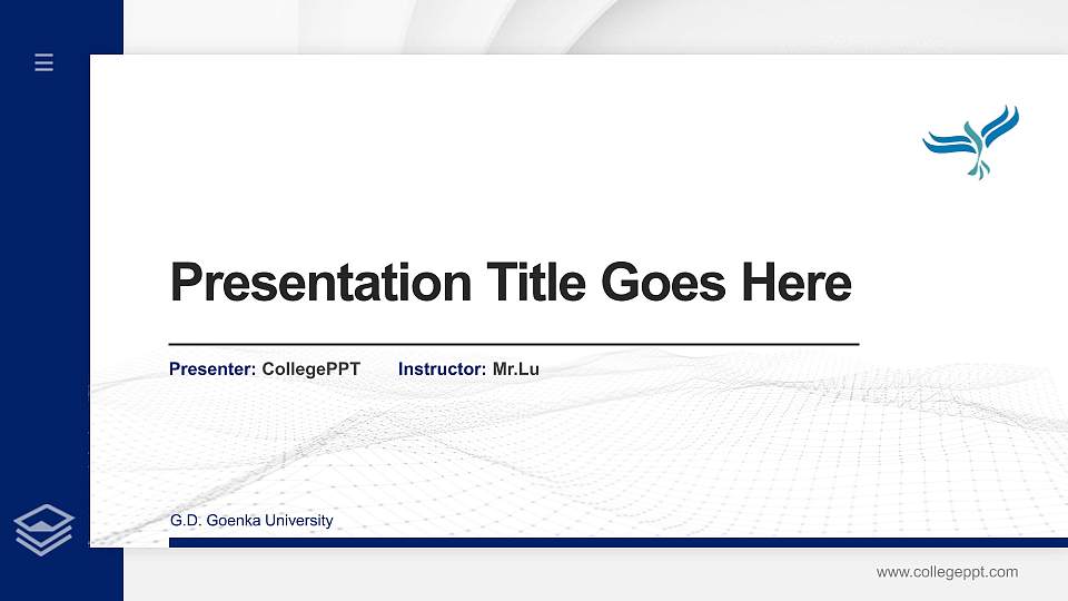 G.D. Goenka University Thesis Proposal/Graduation Defense PPT Template16:9 ratio PPT effect preview image