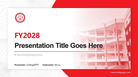 Dr. Shyama Prasad Mukherjee University Academic Presentation/Research Findings Report PPT Template