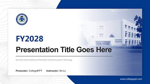 Dhirubhai Ambani Institute of Information and Communication Technology Academic Presentation/Research Findings Report PPT Template