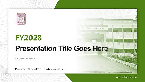 Gandhigram Rural Institute Academic Presentation/Research Findings Report PPT Template