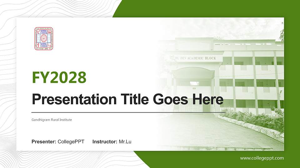 Gandhigram Rural Institute Academic Presentation/Research Findings Report PPT Template16:9 ratio PPT effect preview image