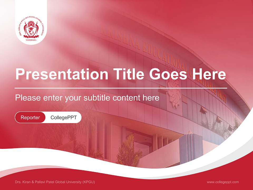 Drs. Kiran & Pallavi Patel Global University (KPGU) Lecture Sharing and Networking Event PPT Template4:3 ratio PPT effect preview image4