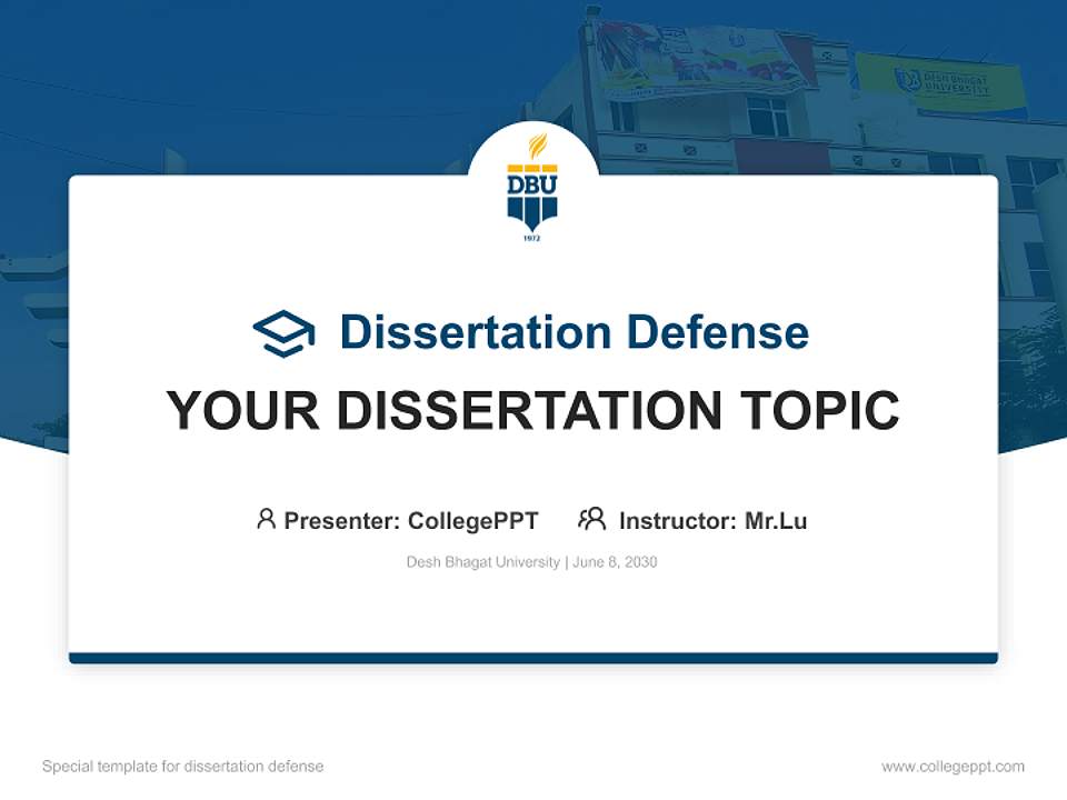 Desh Bhagat University Graduation Thesis Defense PPT Template4:3 ratio PPT effect preview image7