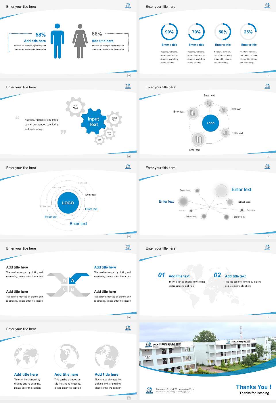 Dr. C.V. Raman University Course/Courseware Creation PPT Template16:9 ratio PPT effect preview image4