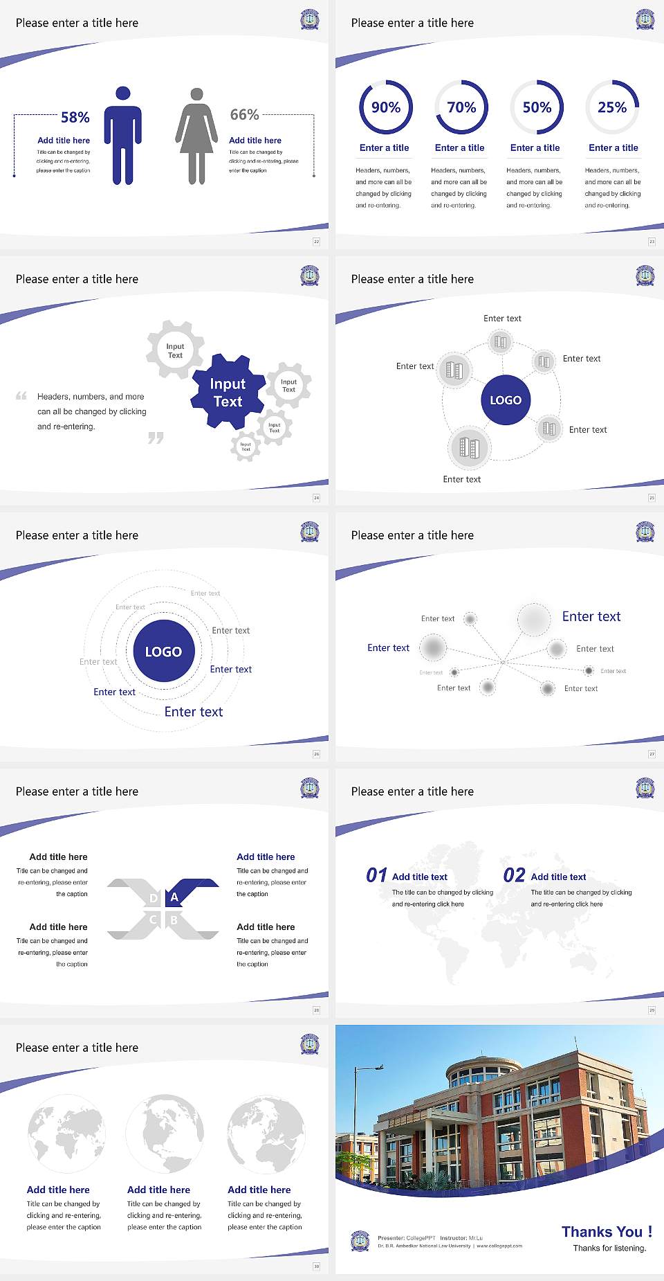Dr. B.R. Ambedkar National Law University Course/Courseware Creation PPT Template4:3 ratio PPT effect preview image4