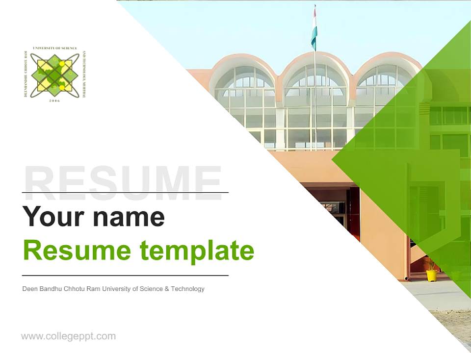 Deen Bandhu Chhotu Ram University of Science & Technology Resume PPT Template4:3 ratio PPT effect preview image5