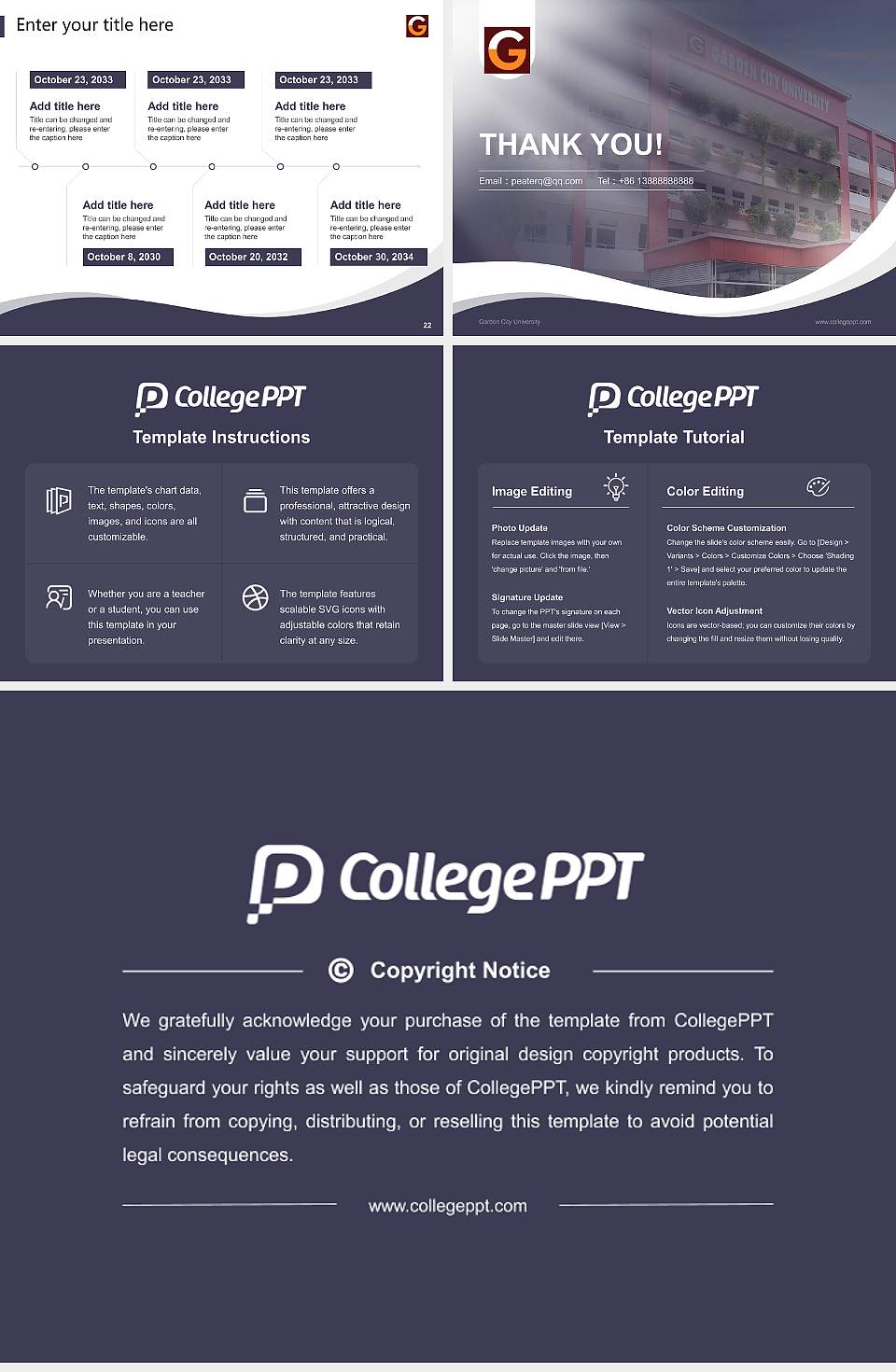 Garden City University Lecture Sharing and Networking Event PPT Template4:3 ratio PPT effect preview image4