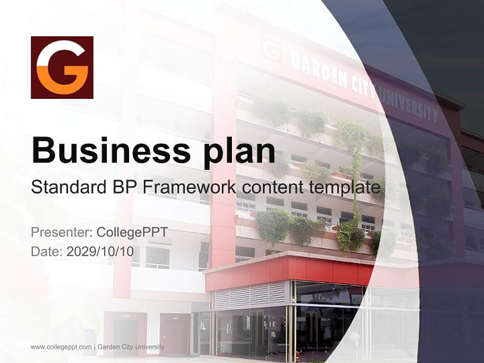 Garden City University Competition/Entrepreneurship Contest PPT Template4:3 ratio PPT effect preview image9