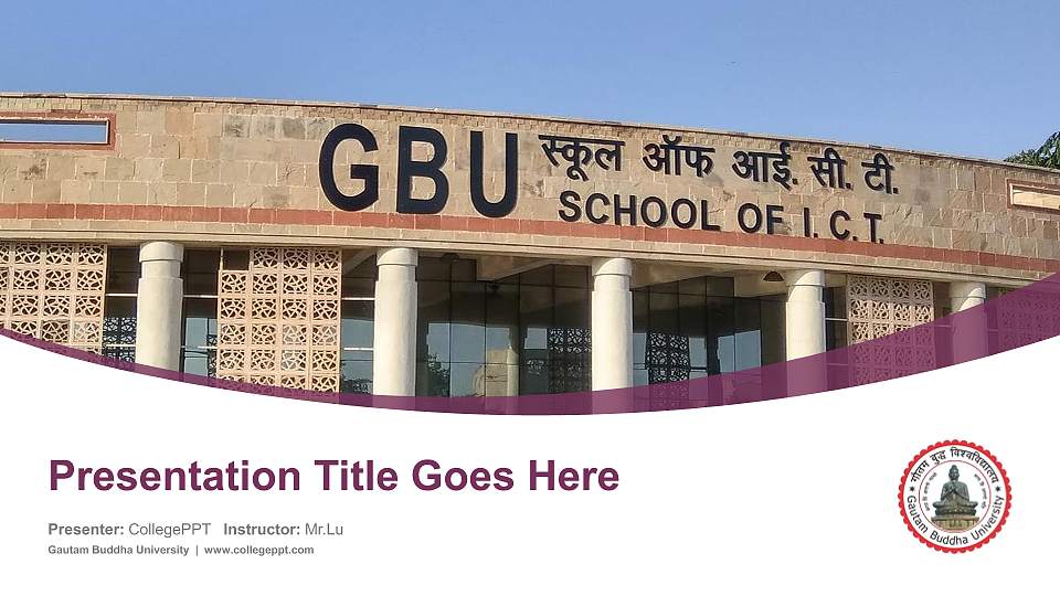 Gautam Buddha University Course/Courseware Creation PPT Template16:9 ratio PPT effect preview image