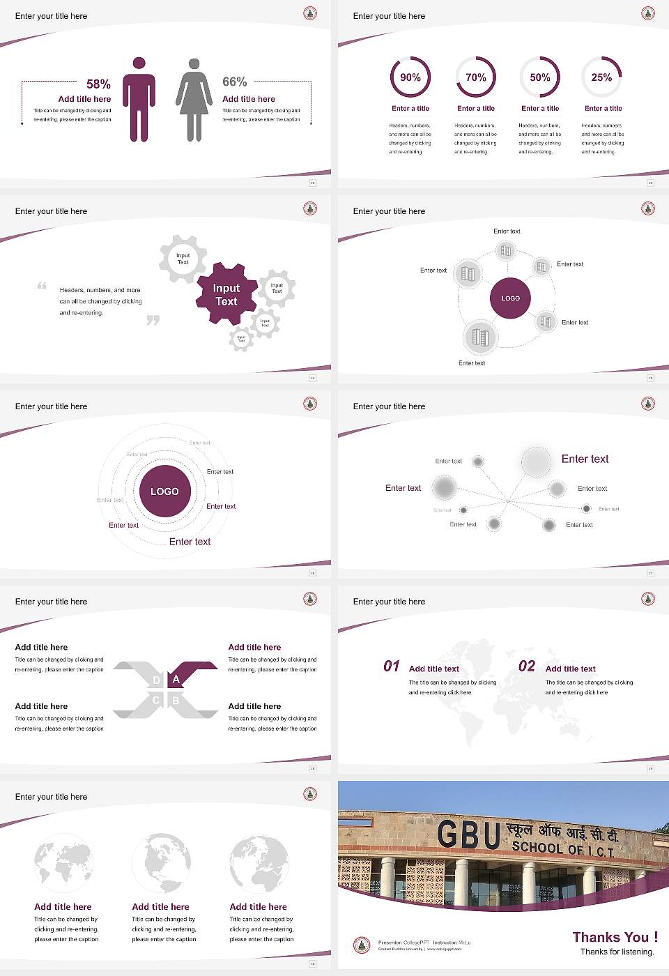 Gautam Buddha University Course/Courseware Creation PPT Template16:9 ratio PPT effect preview image4