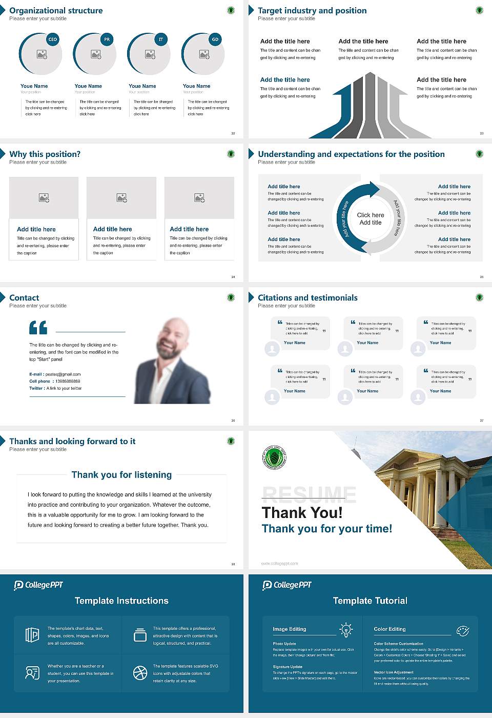 Forest Research Institute Resume PPT Template16:9 ratio PPT effect preview image4