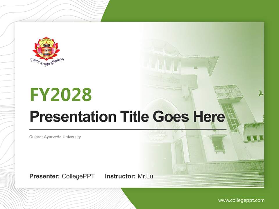 Gujarat Ayurveda University Academic Presentation/Research Findings Report PPT Template4:3 ratio PPT effect preview image5