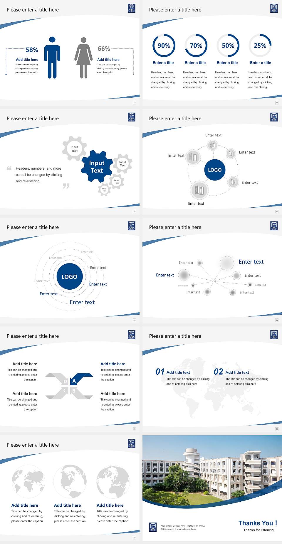 GLS University Course/Courseware Creation PPT Template4:3 ratio PPT effect preview image4