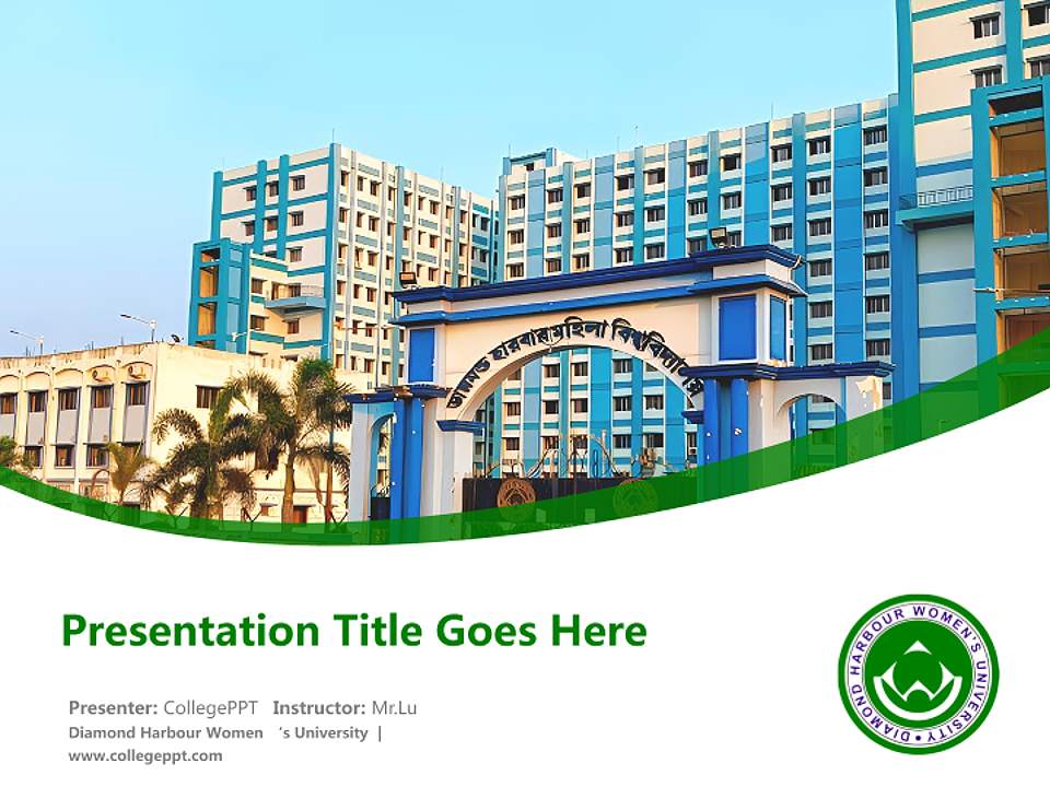 Diamond Harbour Women ‘s University Course/Courseware Creation PPT Template4:3 ratio PPT effect preview image5