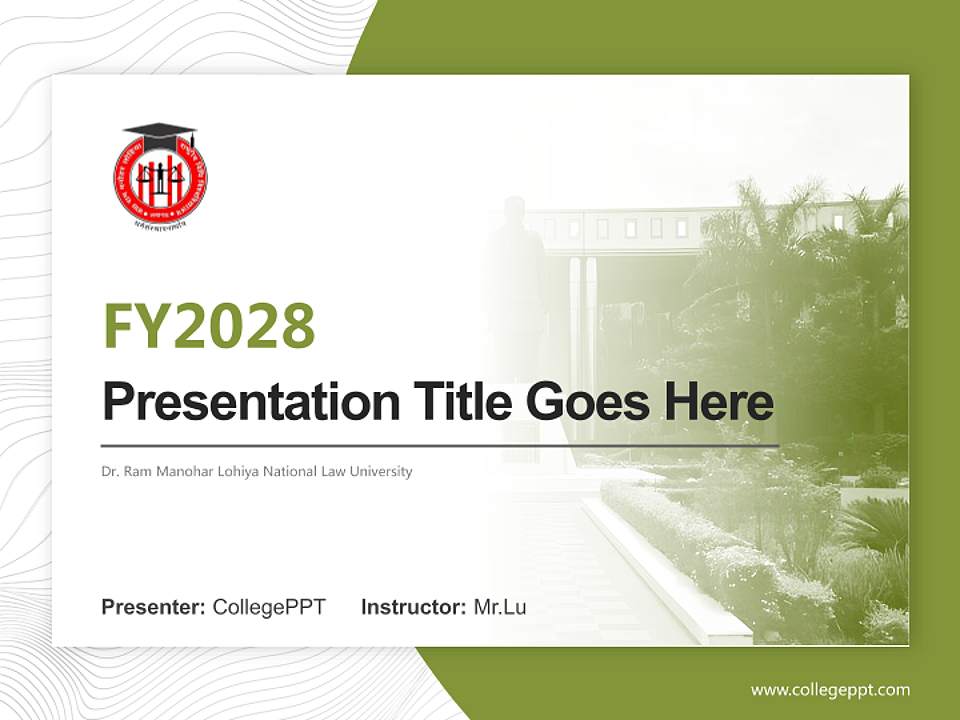 Dr. Ram Manohar Lohiya National Law University Academic Presentation/Research Findings Report PPT Template4:3 ratio PPT effect preview image5