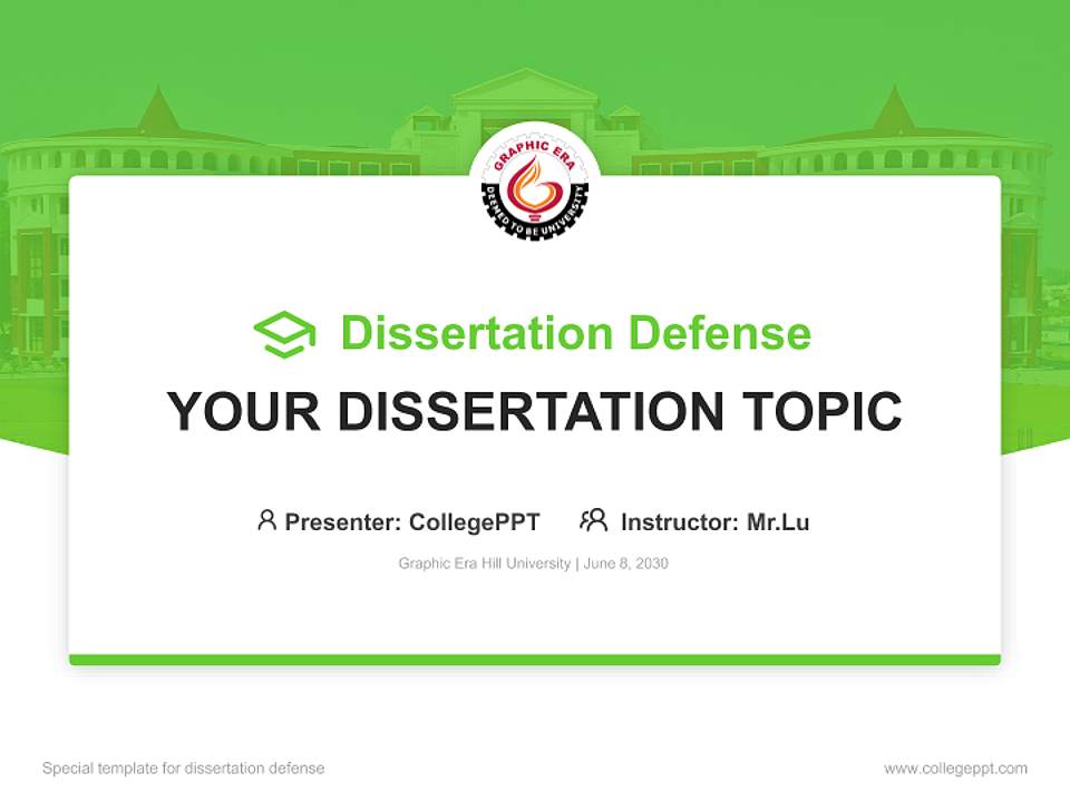 Graphic Era Hill University Graduation Thesis Defense PPT Template4:3 ratio PPT effect preview image7