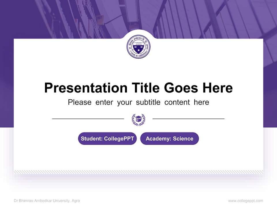 Dr Bhimrao Ambedkar University, Agra National Scholarship Defense PPT Template4:3 ratio PPT effect preview image4