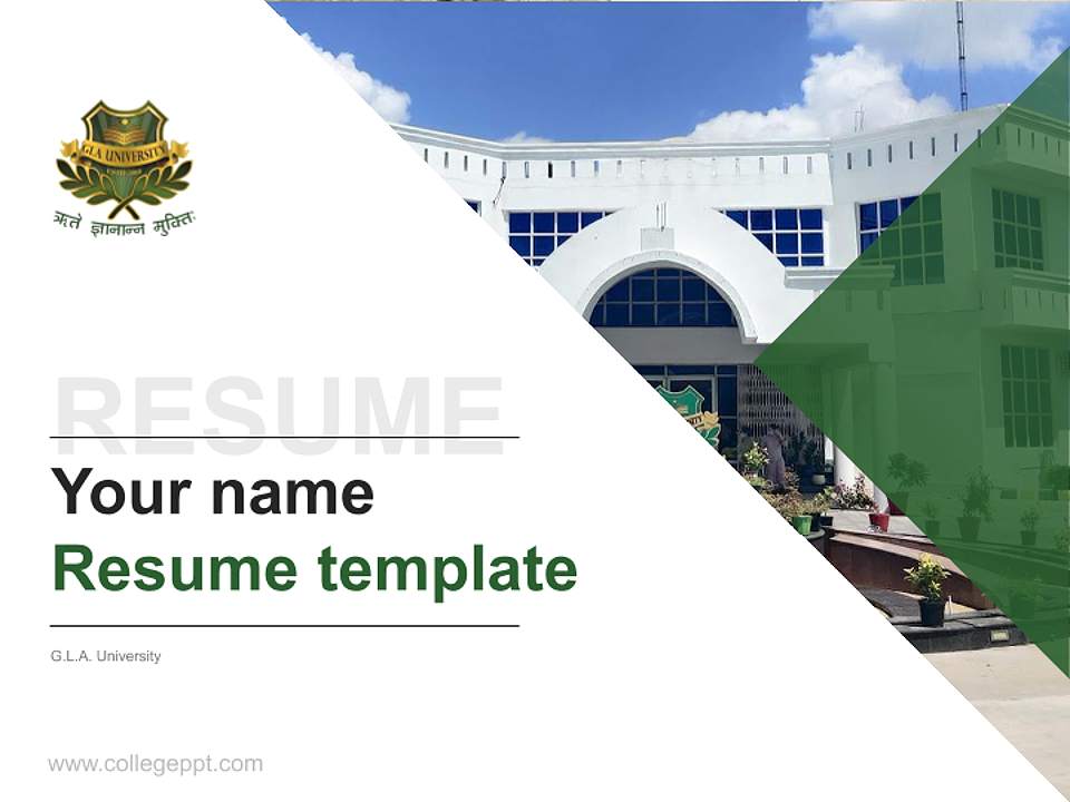 G.L.A. University Resume PPT Template4:3 ratio PPT effect preview image5