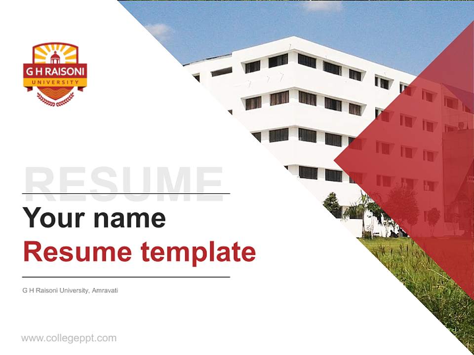 G H Raisoni University, Amravati Resume PPT Template4:3 ratio PPT effect preview image5