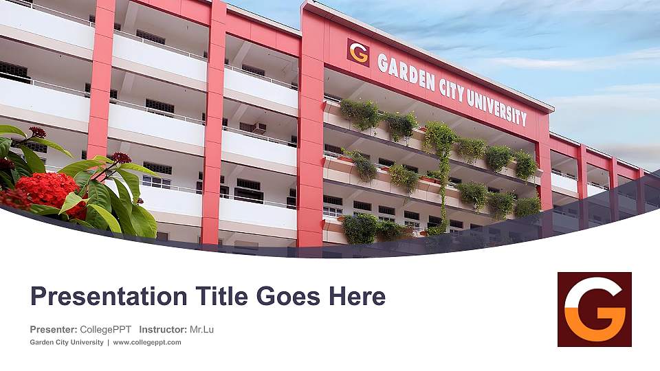 Garden City University Course/Courseware Creation PPT Template16:9 ratio PPT effect preview image