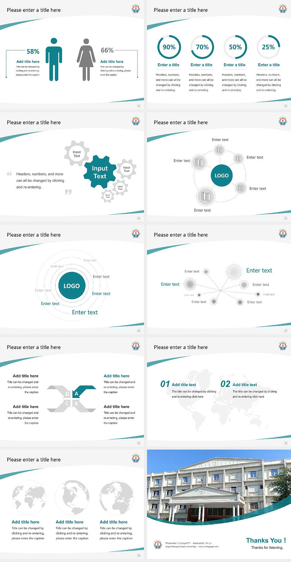 Gopal Narayan Singh University Course/Courseware Creation PPT Template4:3 ratio PPT effect preview image4