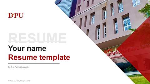 Dr. D.Y. Patil Vidyapeeth Resume PPT Template