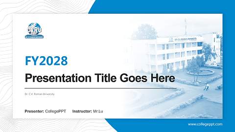 Dr. C.V. Raman University Academic Presentation/Research Findings Report PPT Template
