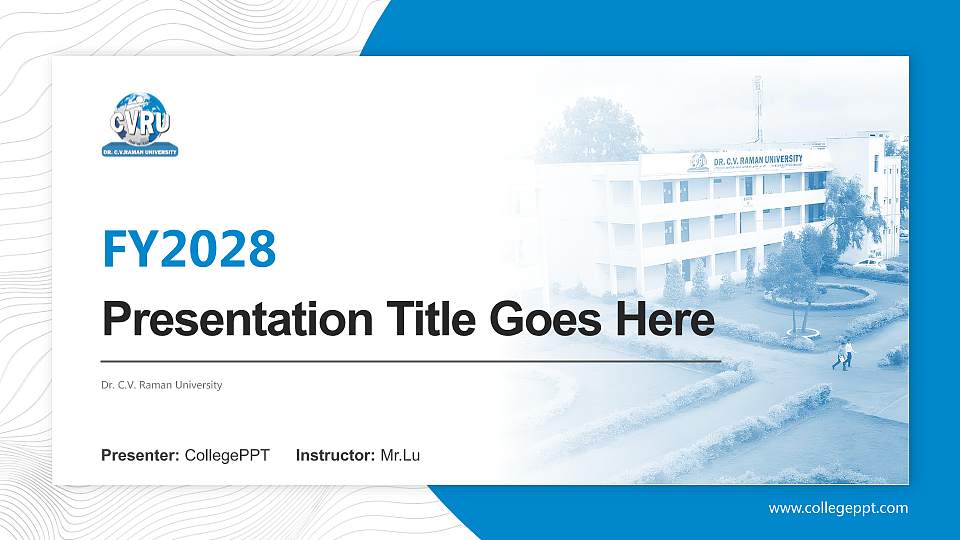 Dr. C.V. Raman University Academic Presentation/Research Findings Report PPT Template16:9 ratio PPT effect preview image