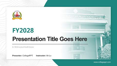 Dr. YSR University of Health Sciences Academic Presentation/Research Findings Report PPT Template