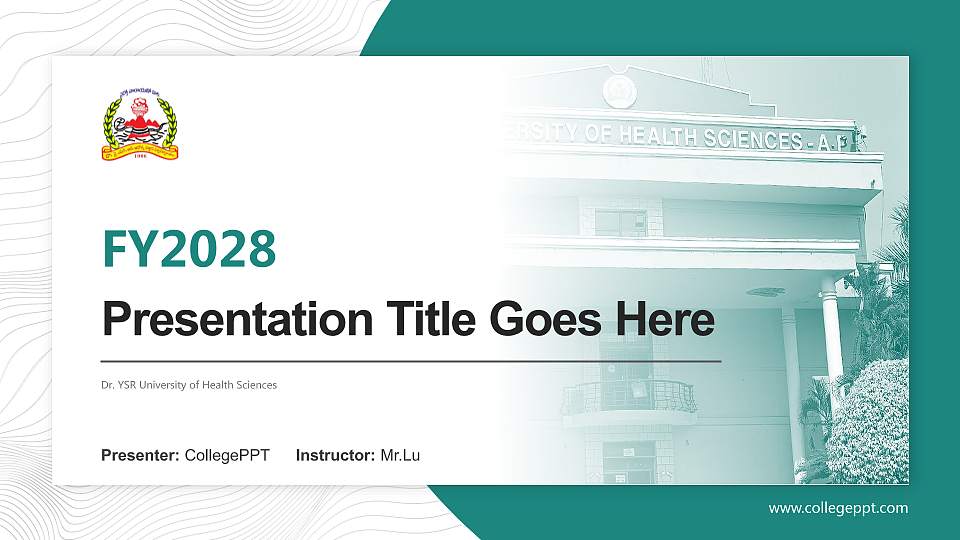 Dr. YSR University of Health Sciences Academic Presentation/Research Findings Report PPT Template16:9 ratio PPT effect preview image