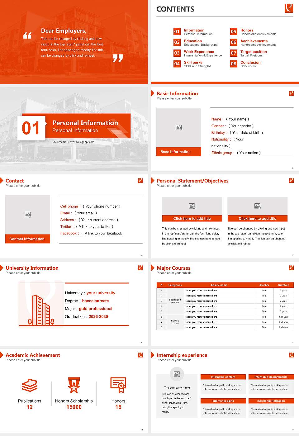 Eklavya University Resume PPT Template16:9 ratio PPT effect preview image2