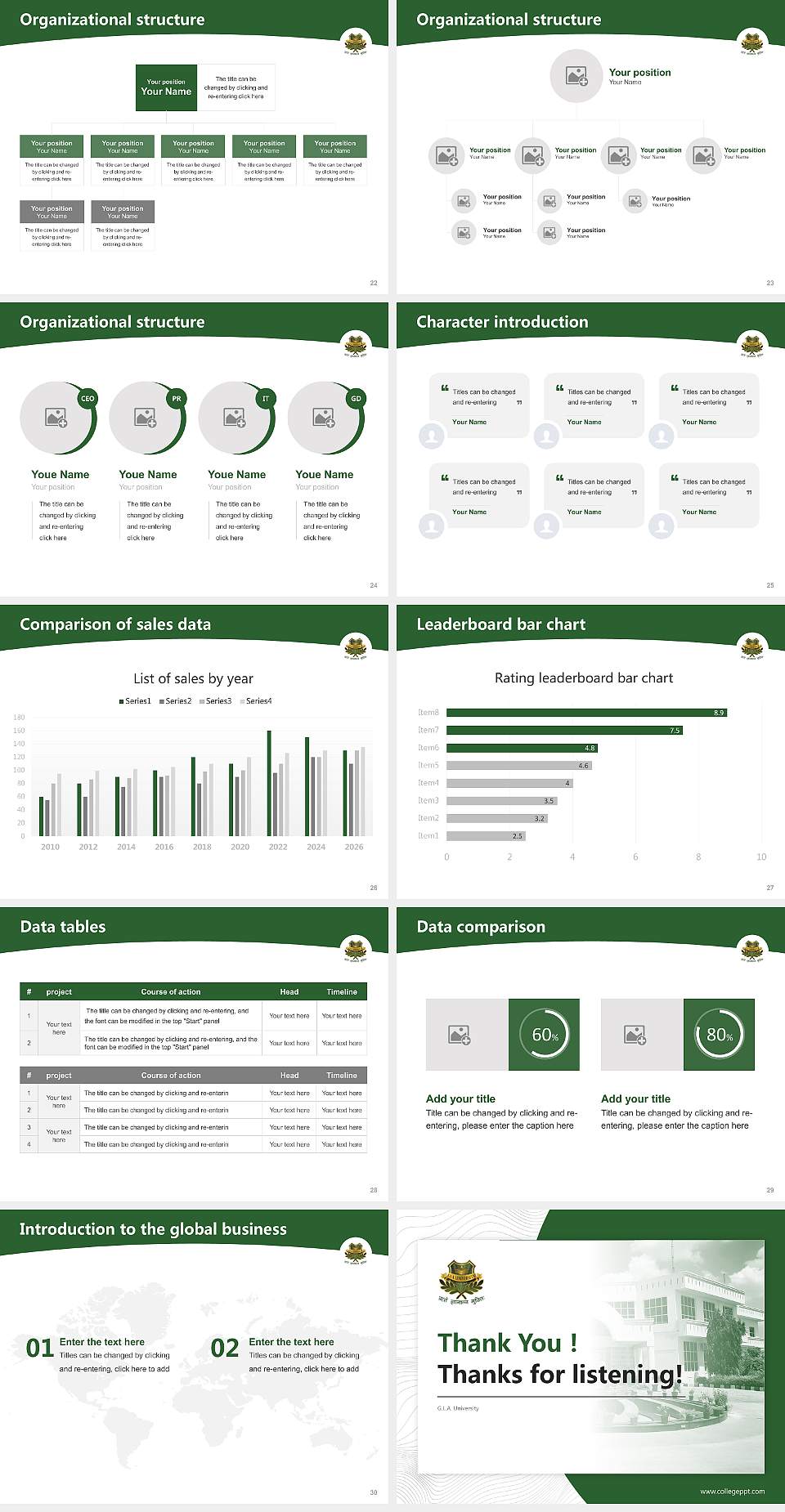 G.L.A. University Academic Presentation/Research Findings Report PPT Template4:3 ratio PPT effect preview image4