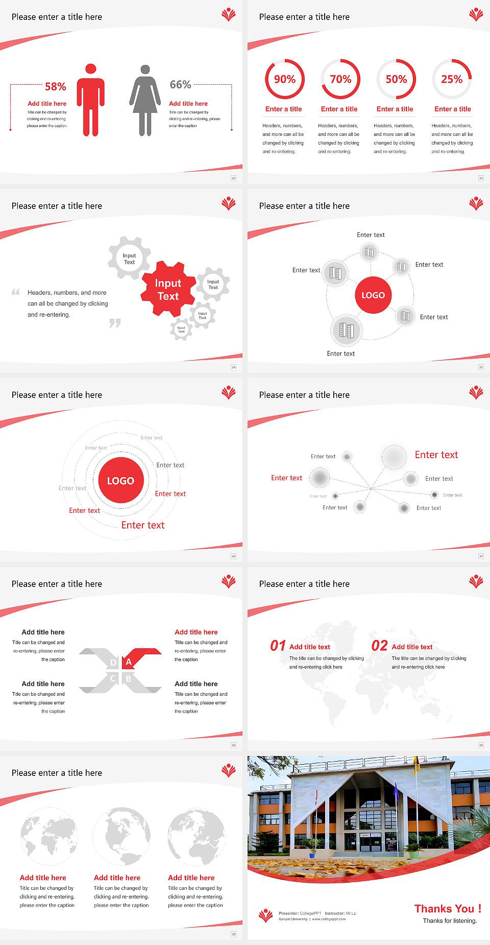 Ganpat University Course/Courseware Creation PPT Template4:3 ratio PPT effect preview image4
