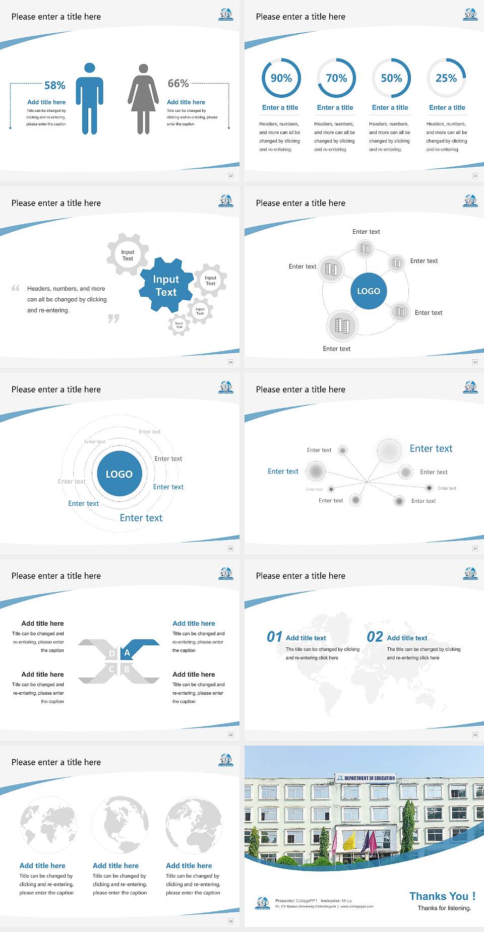 Dr. CV Raman University Chhattisgarh Course/Courseware Creation PPT Template4:3 ratio PPT effect preview image4