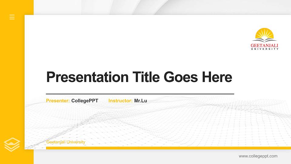 Geetanjali University Thesis Proposal/Graduation Defense PPT Template16:9 ratio PPT effect preview image
