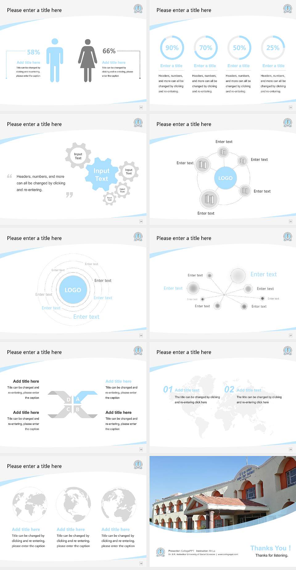 Dr. B.R. Ambedkar University of Social Sciences Course/Courseware Creation PPT Template4:3 ratio PPT effect preview image4