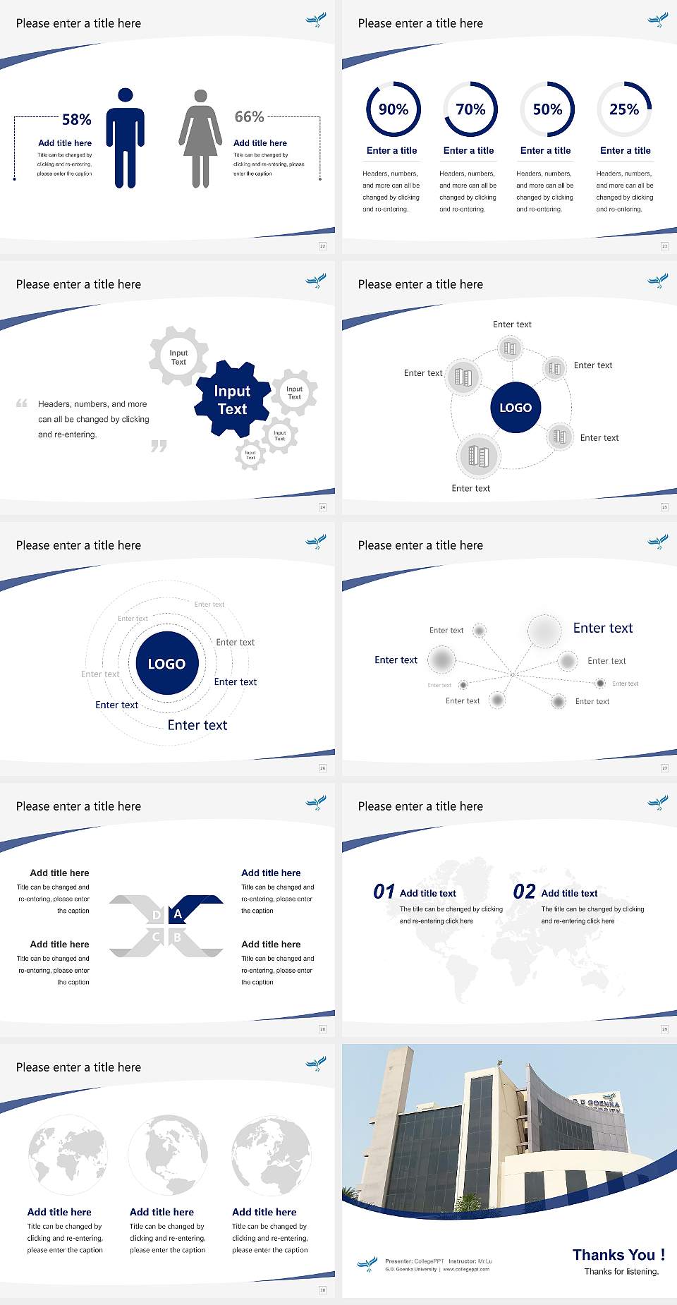G.D. Goenka University Course/Courseware Creation PPT Template4:3 ratio PPT effect preview image4