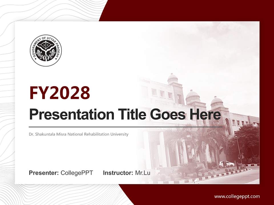 Dr. Shakuntala Misra National Rehabilitation University Academic Presentation/Research Findings Report PPT Template4:3 ratio PPT effect preview image5