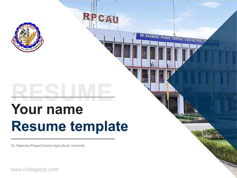Dr. Rajendra Prasad Central Agricultural University Resume PPT Template4:3 ratio PPT effect preview image5