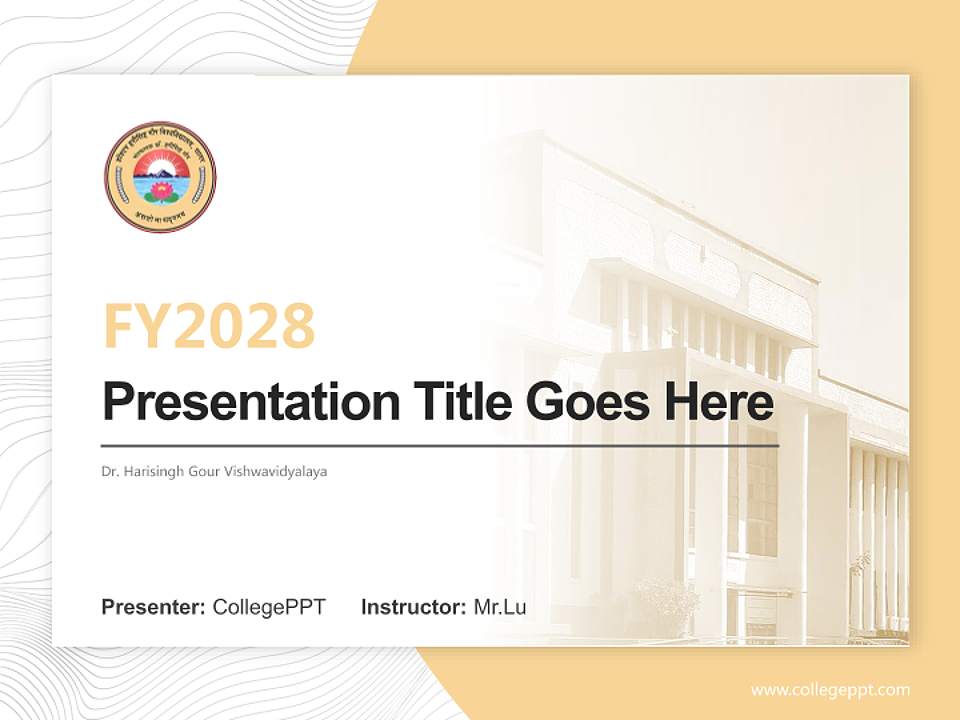 Dr. Harisingh Gour Vishwavidyalaya Academic Presentation/Research Findings Report PPT Template4:3 ratio PPT effect preview image5